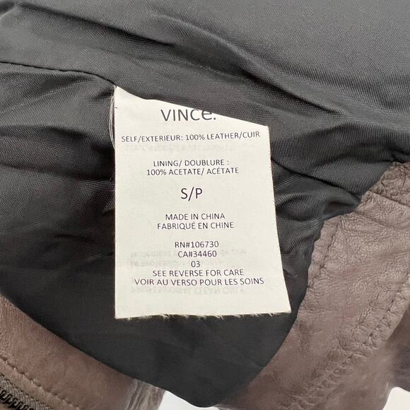Vince Leather Zip Moto Jacket Women's Size Small - Picture 9 of 9